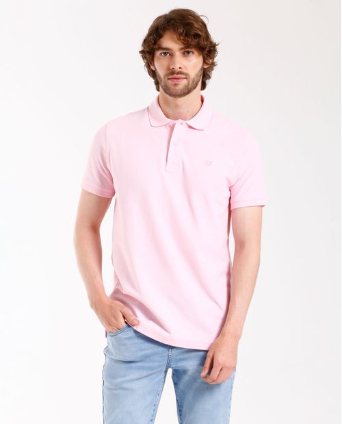 Polo con cuello tejido para hombre