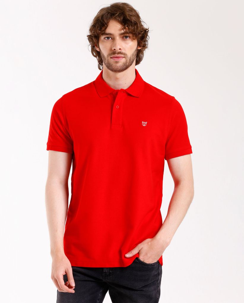 Polo con cuello tejido para hombre