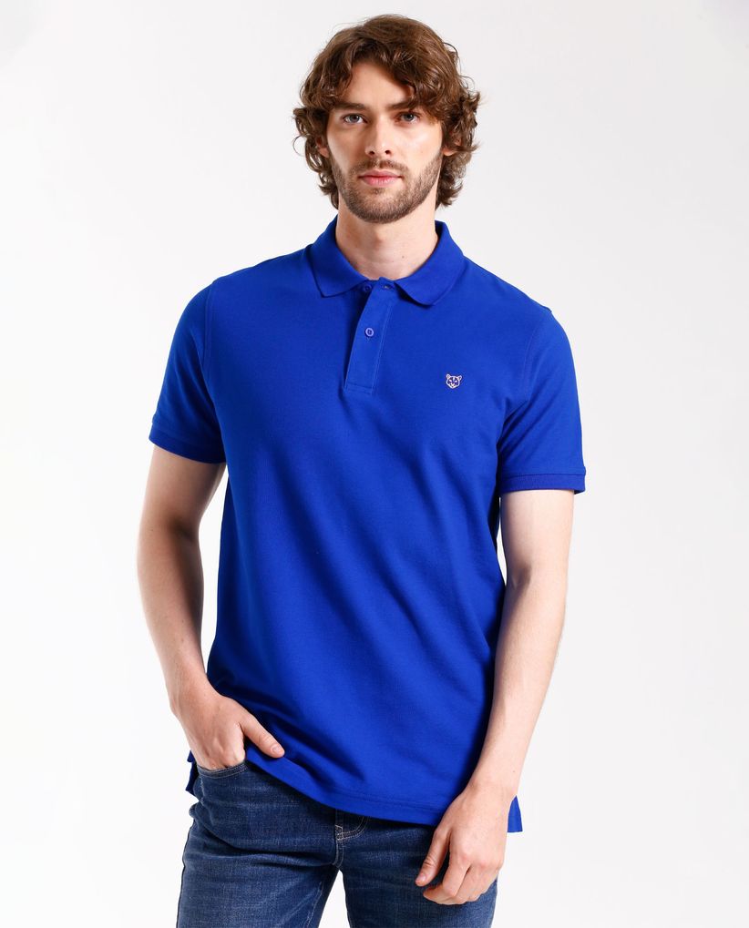 Polo con cuello tejido para hombre