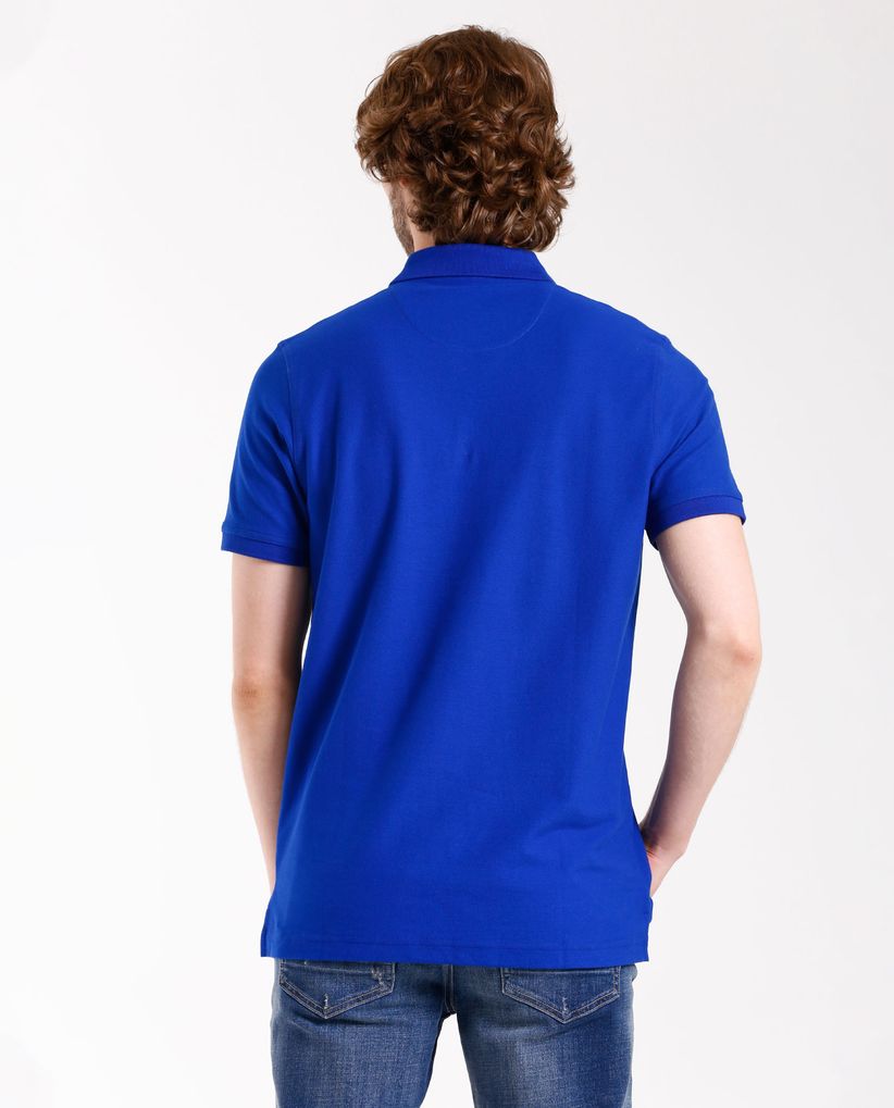 Polo con cuello tejido para hombre