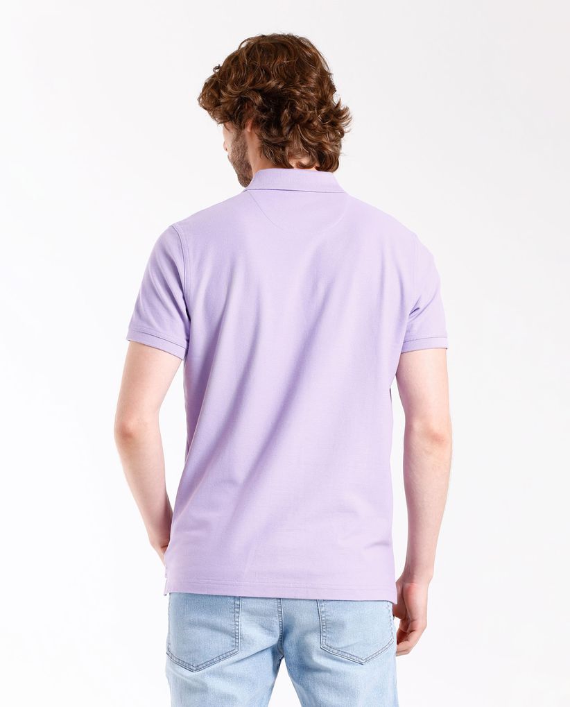 Polo con cuello tejido para hombre