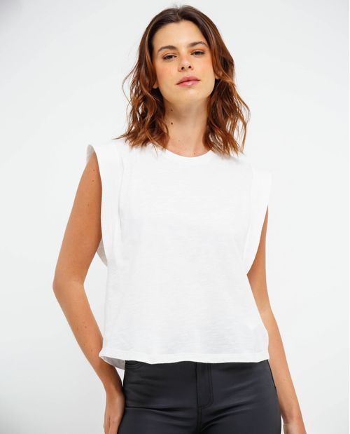 Camiseta de manga sisa amplia para mujer