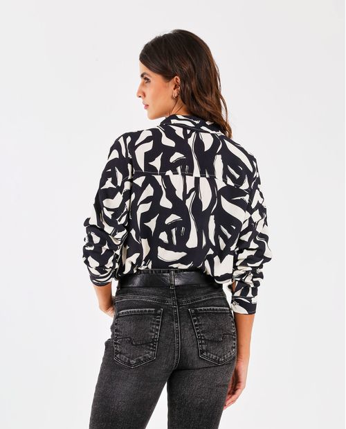 Camisa con estampado asimétrico para mujer