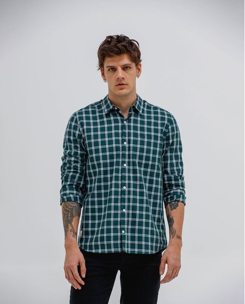 Camisa con diseño a cuadros para hombre