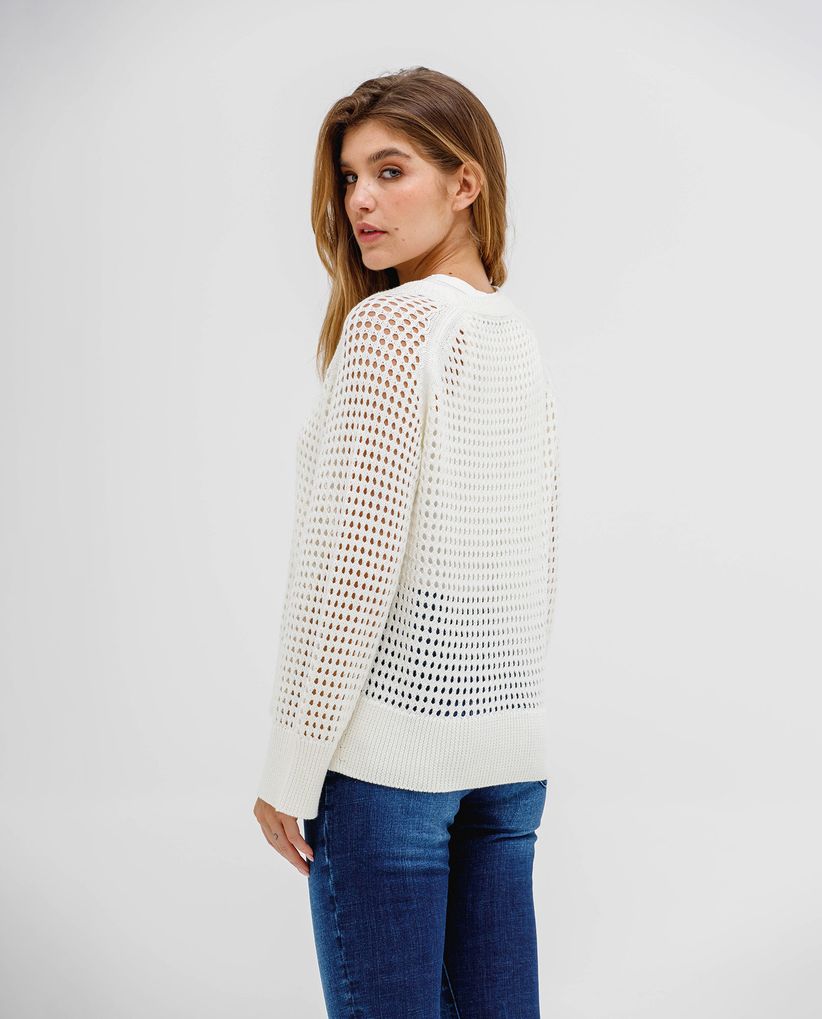 Buzo con detalles desagujados para mujer