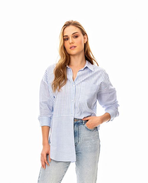 Camisa de diseño a rayas para mujer