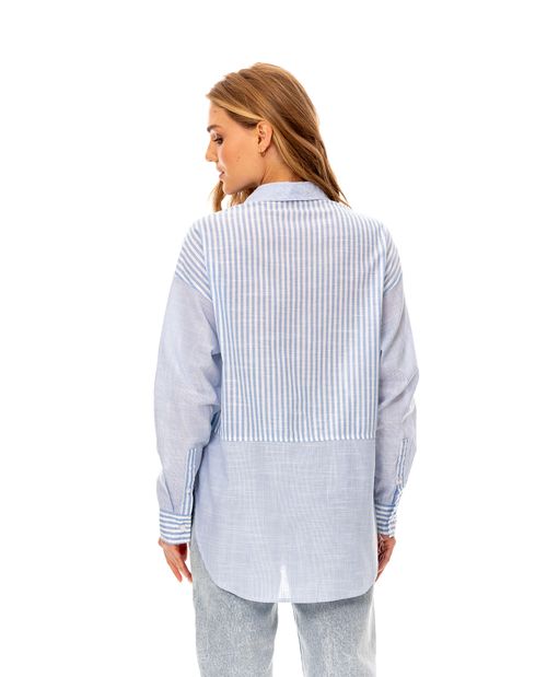 Camisa de diseño a rayas para mujer