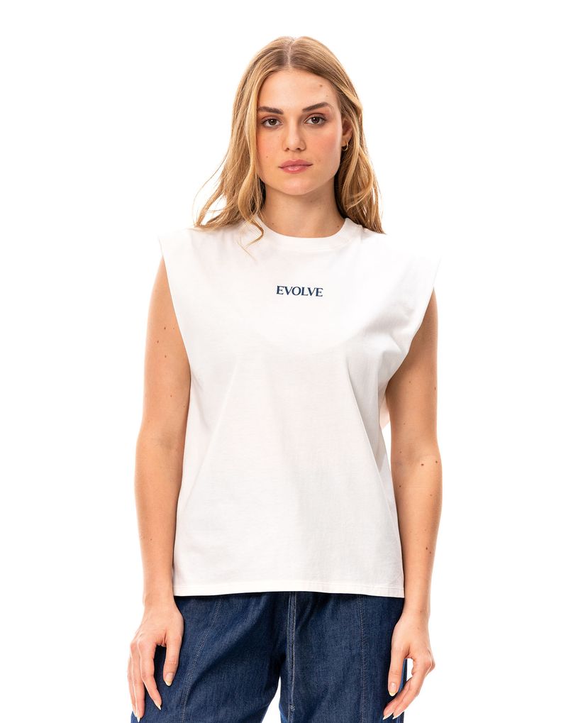 Camiseta básica manga sisa para mujer