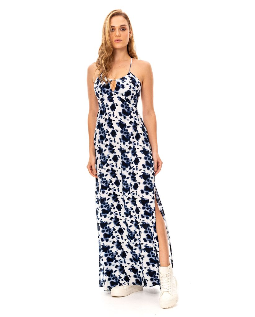 Vestido largo estampado para mujer