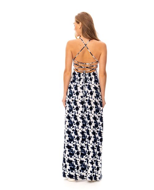 Vestido largo estampado para mujer
