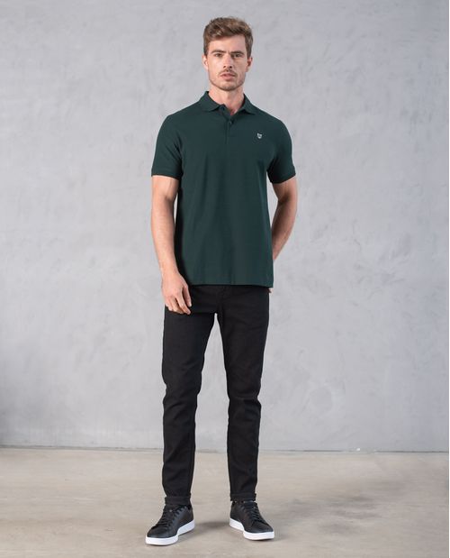 Polo con cuello tejido para hombre