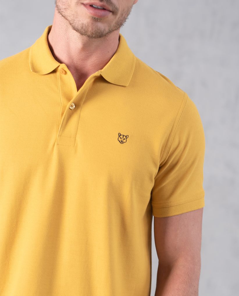 Polo con cuello tejido para hombre