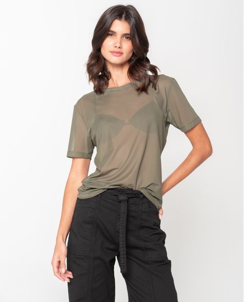 Camiseta con transparencia para mujer