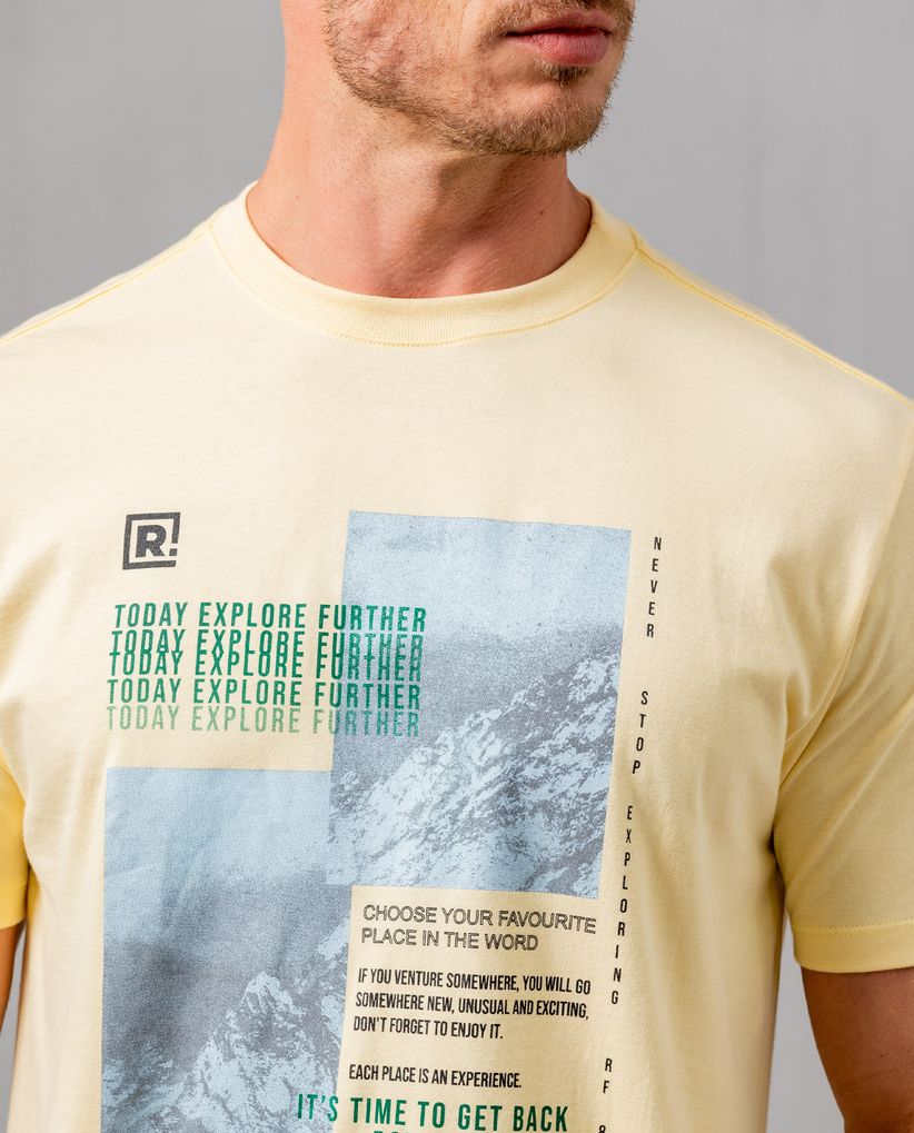 Camiseta estampada de manga corta para hombre