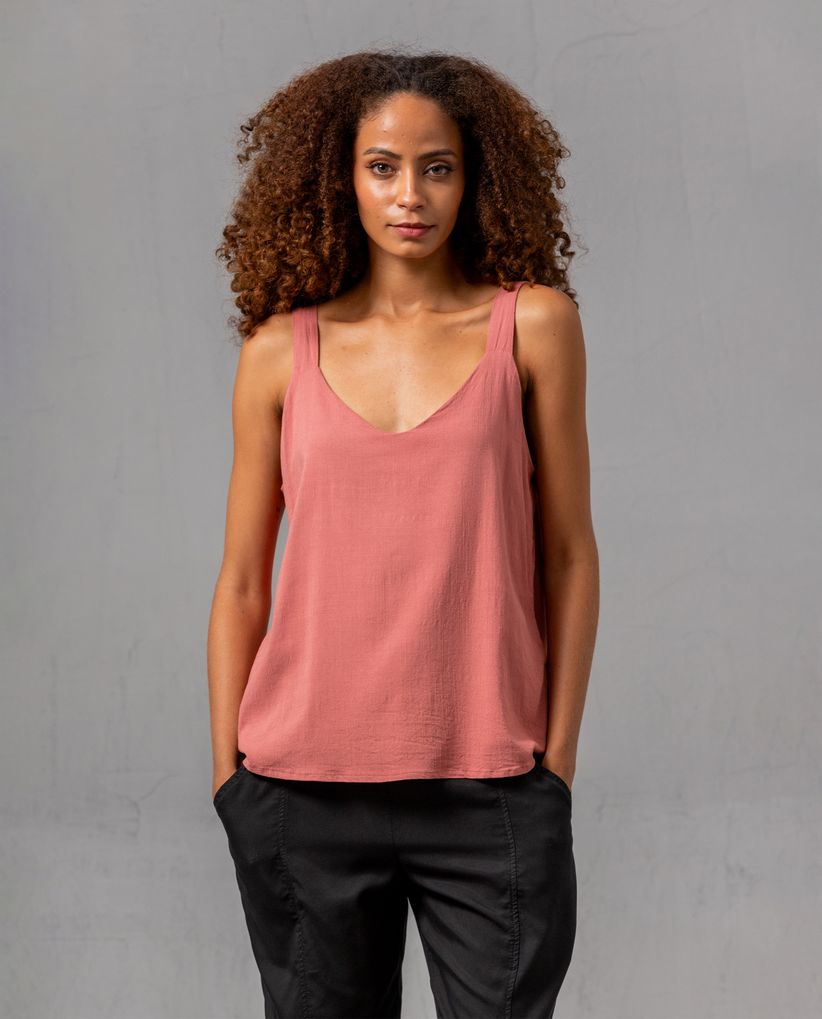 Camisa con escote en V para mujer