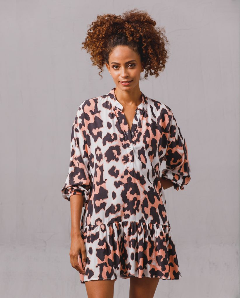 Vestido corto de animal print para mujer