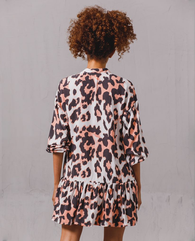 Vestido corto de animal print para mujer