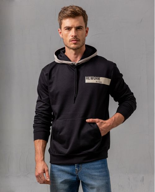 Buzo con capucha en contraste para hombre