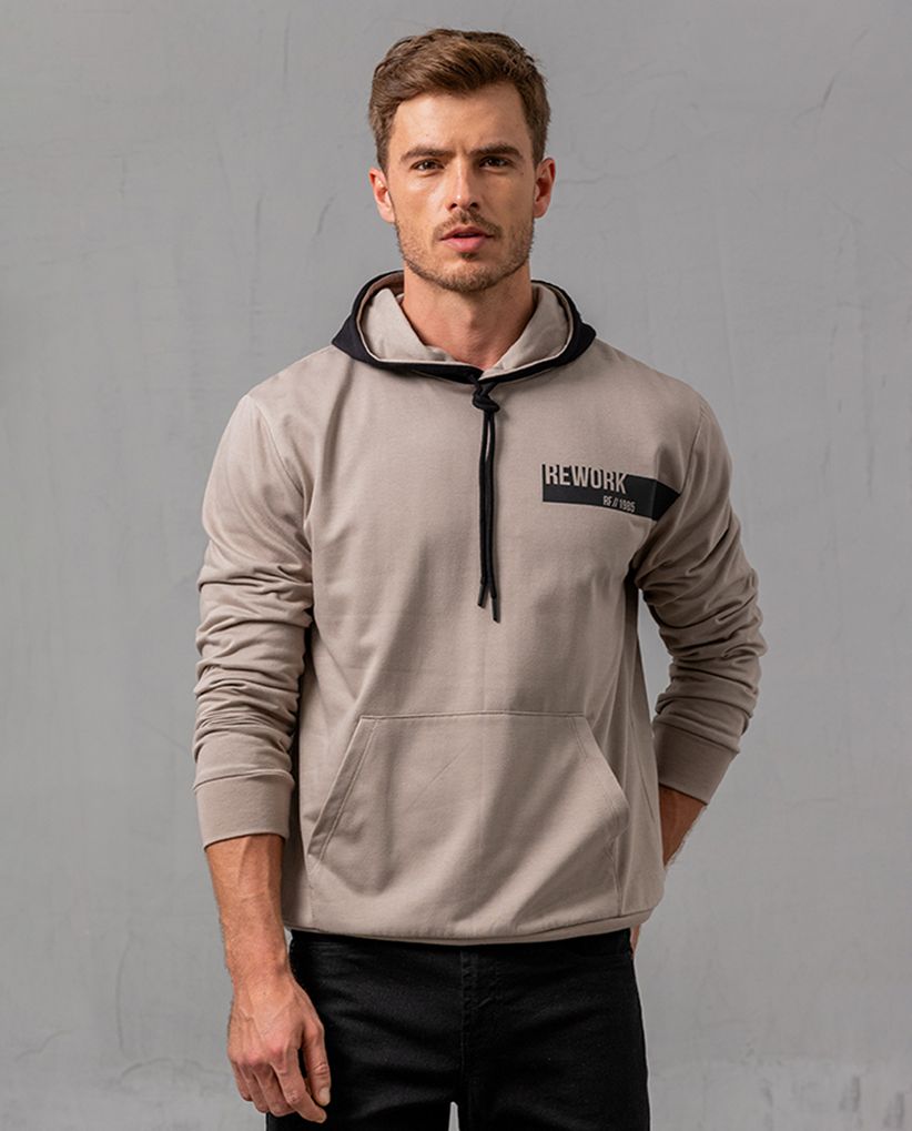 Buzo con capucha en contraste para hombre