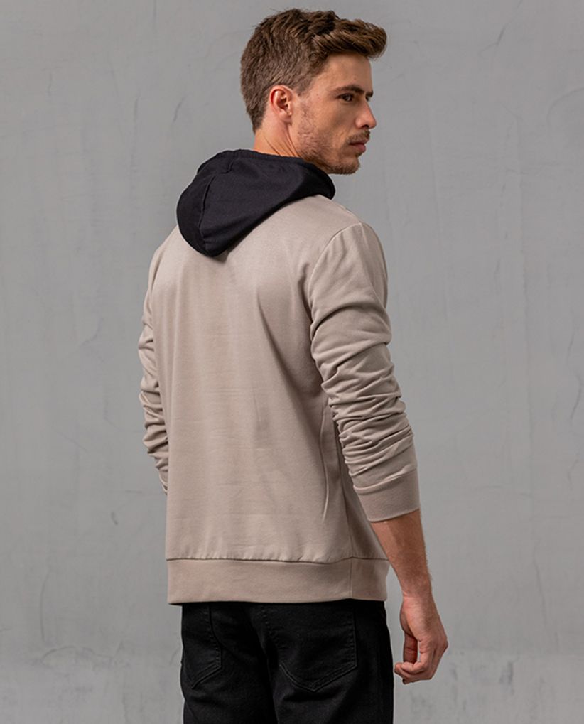Buzo con capucha en contraste para hombre