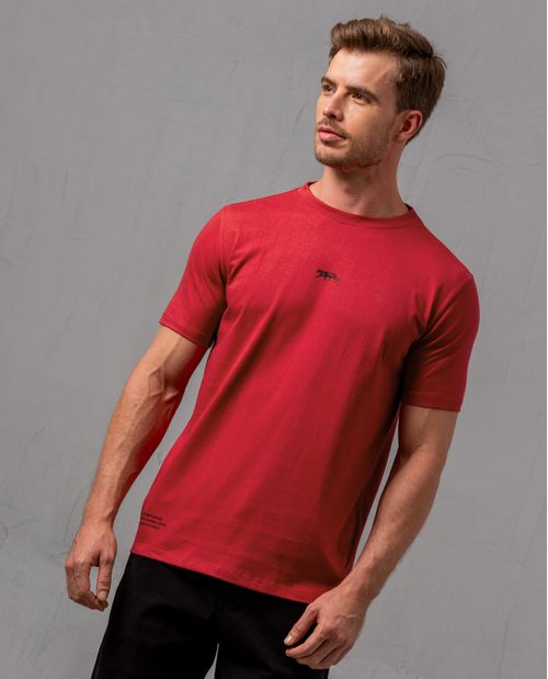 Camiseta con mini estampado en frente para hombre