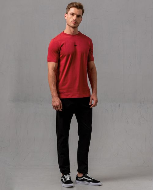 Camiseta con mini estampado en frente para hombre