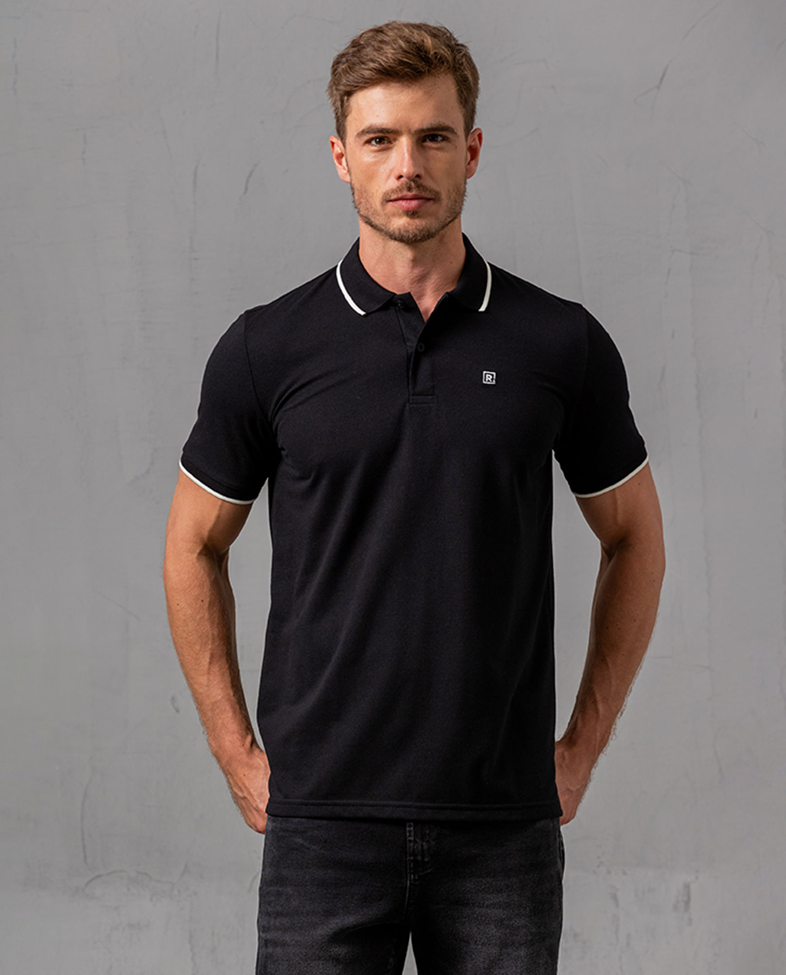 Polo Camisas De Hombres Polo Regular Fit Negro Para Hombre Gef