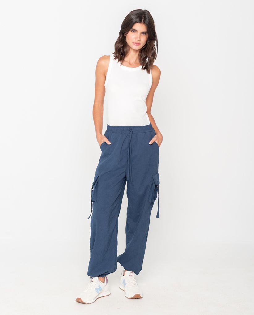 Pantalón tipo parachute para mujer