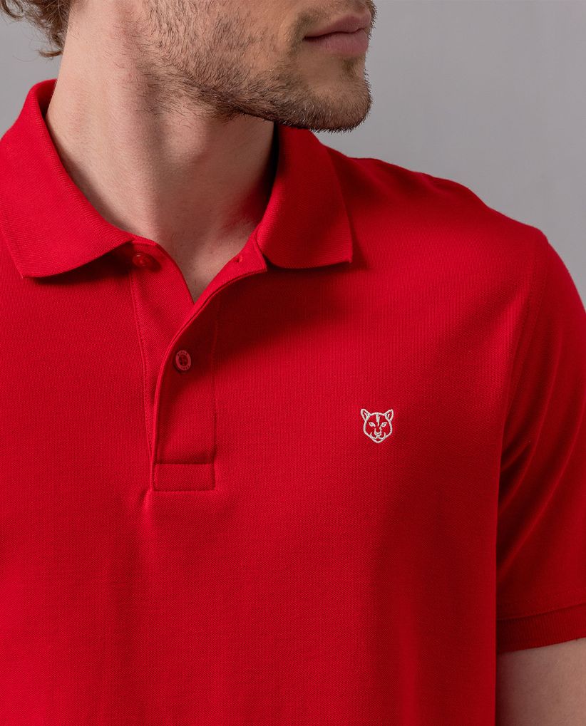 Polo con cuello tejido para hombre