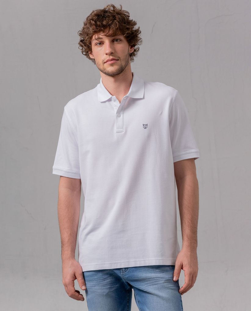 Polo con cuello tejido para hombre