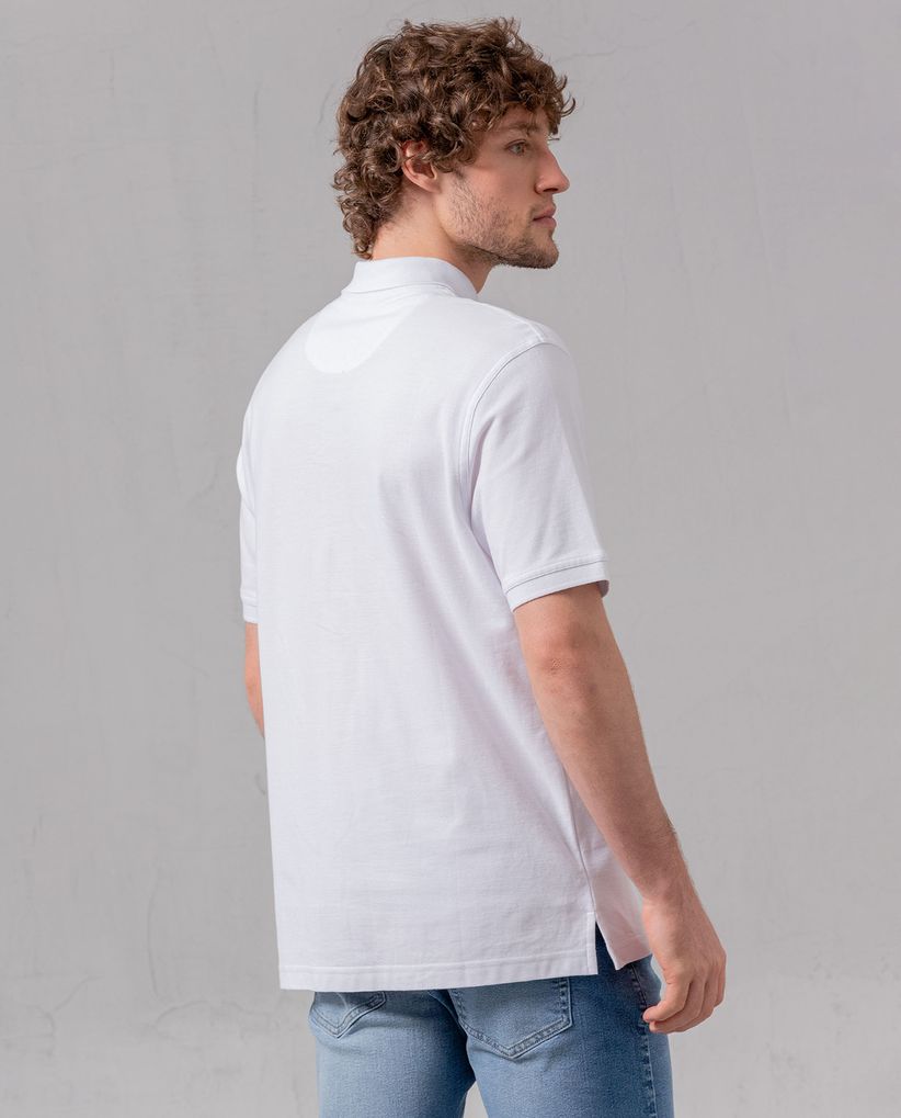 Polo con cuello tejido para hombre