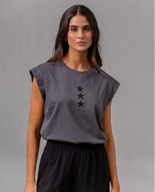 Camiseta manga sisa para mujer