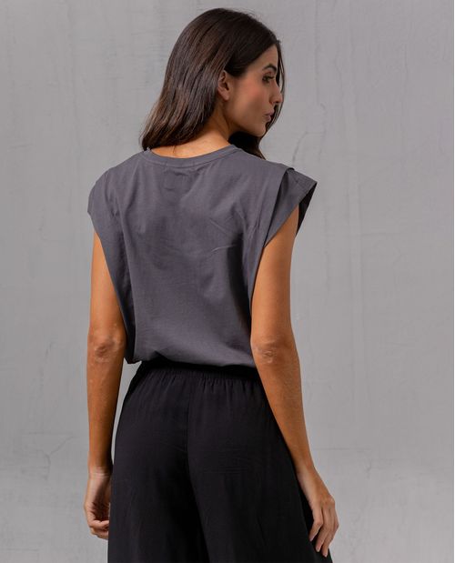 Camiseta manga sisa para mujer