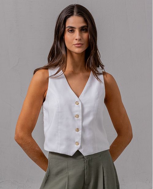 Chaleco con escote en V para mujer