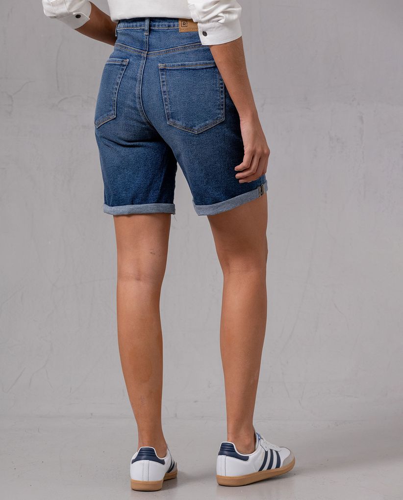 Bermuda en denim oscuro para mujer
