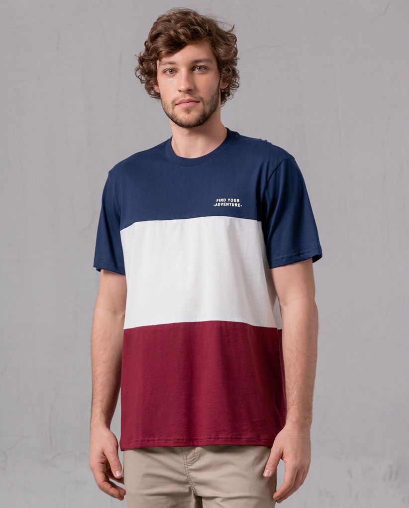 Camiseta en bloques de color para hombre