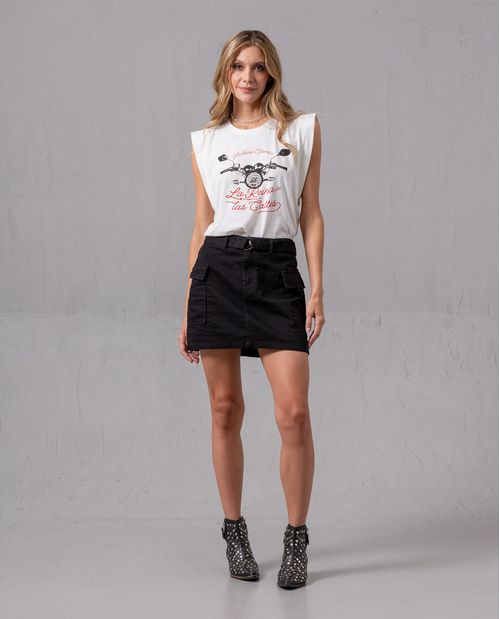 Camiseta manga sisa para mujer