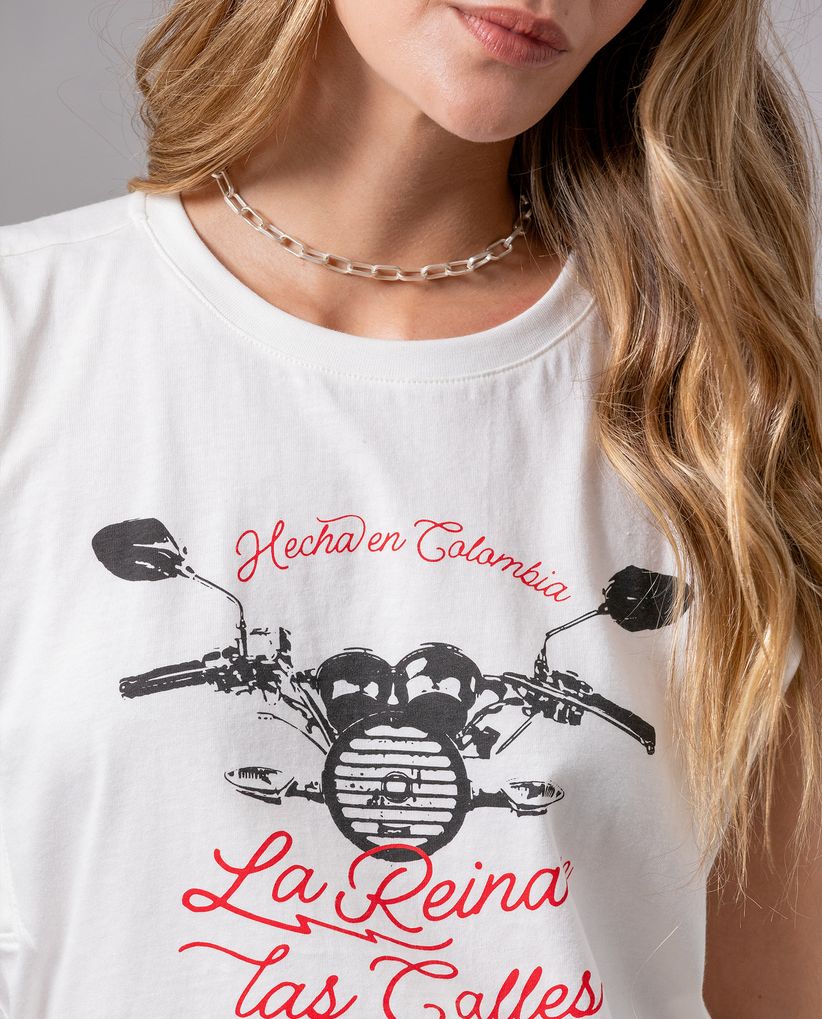 Camiseta manga sisa para mujer