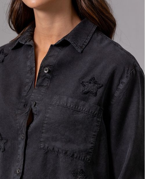 Camisa con apliques de estrellas para mujer