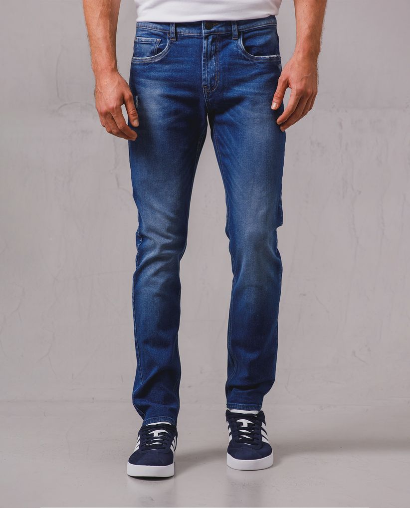 Jean Straight tono oscuro para hombre