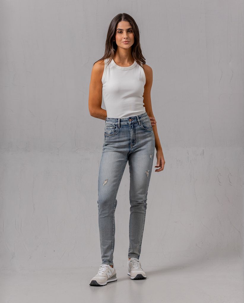 Jean Jegging tono medio para mujer