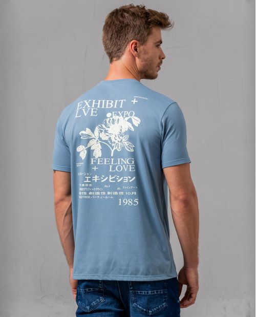 Camiseta estampada en posterior para hombre