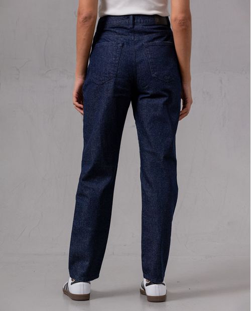 Jean Mom con arrugas 3D para mujer