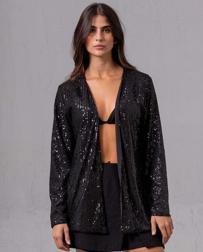 Chaqueta diseño en lentejuelas para mujer