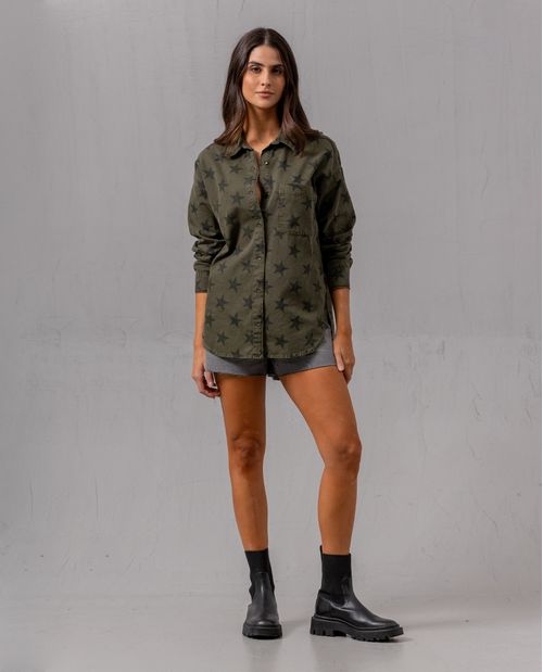 Camisa con estampado de estrellas para mujer
