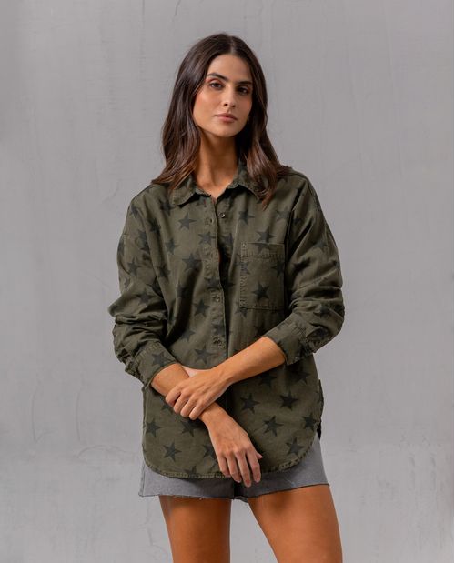 Camisa con estampado de estrellas para mujer