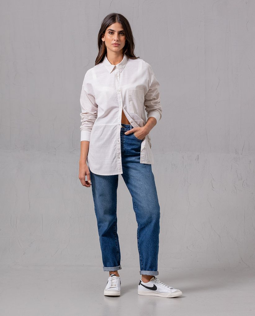 Camisa con diseño preteñido para mujer