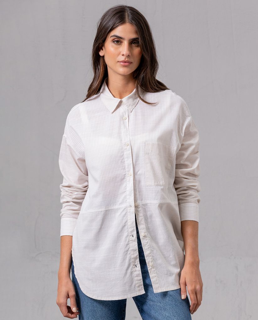 Camisa con diseño preteñido para mujer