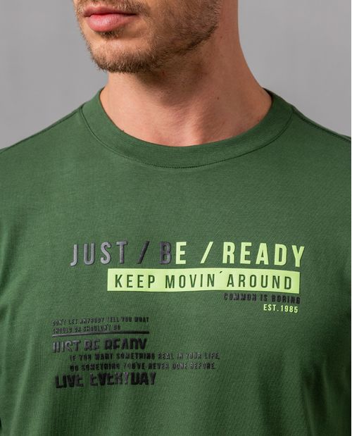 Camiseta con estampado en contraste para hombre