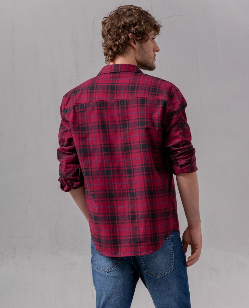 Camisa manga larga tipo leñadora para hombre